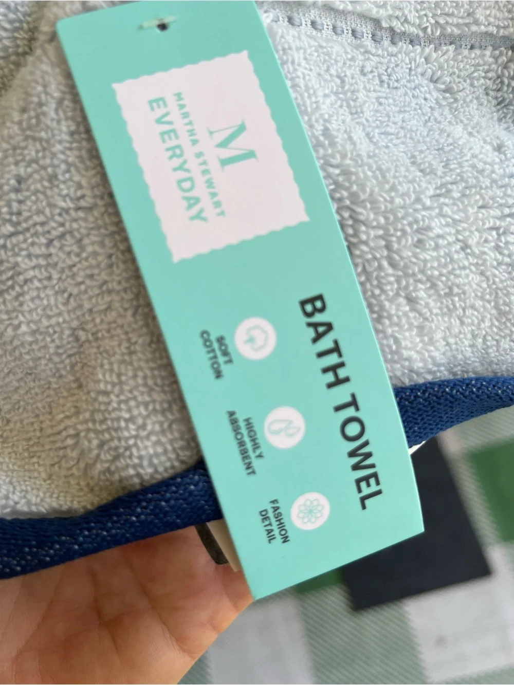Martha Stewart Everyday Texture Striped Bath Towel in Blue Drop